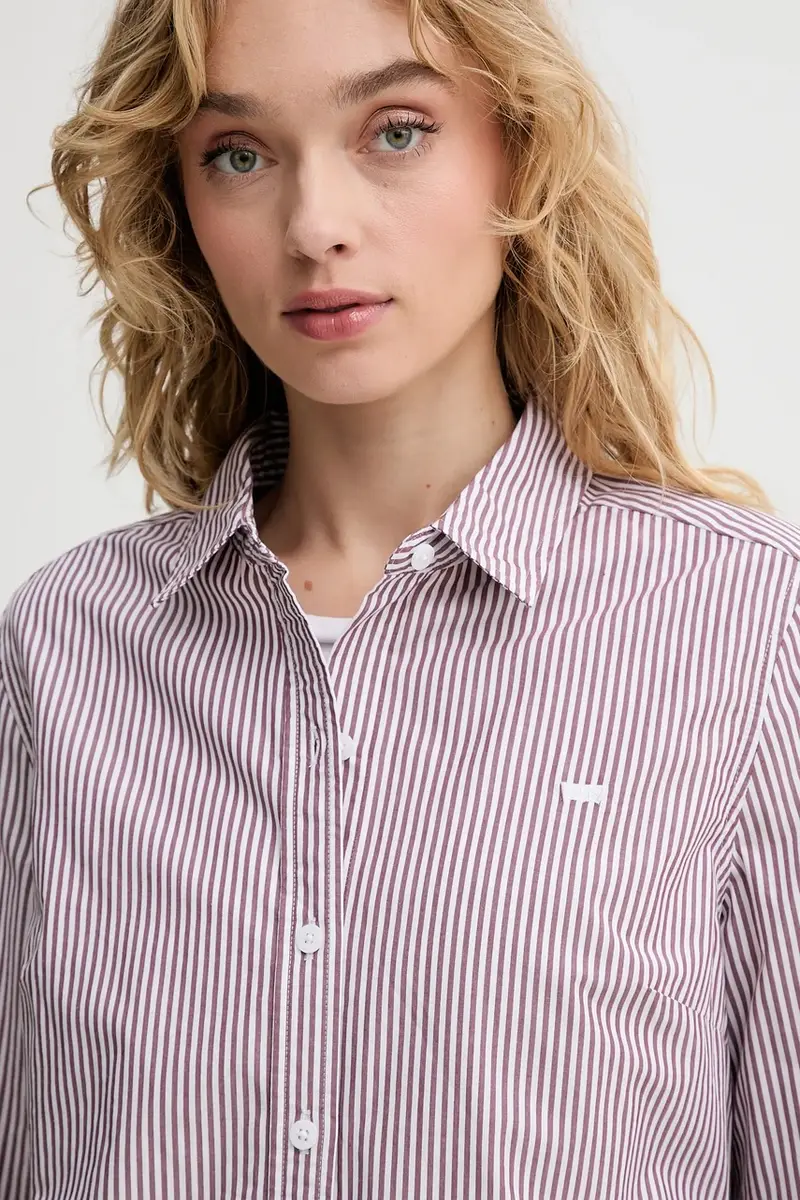Levi's camicia in cotone donna colore marrone 34574 miniatura 4