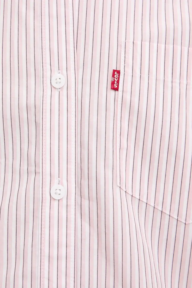 Levi's camicia in cotone donna colore rosa 001HM miniatura 5