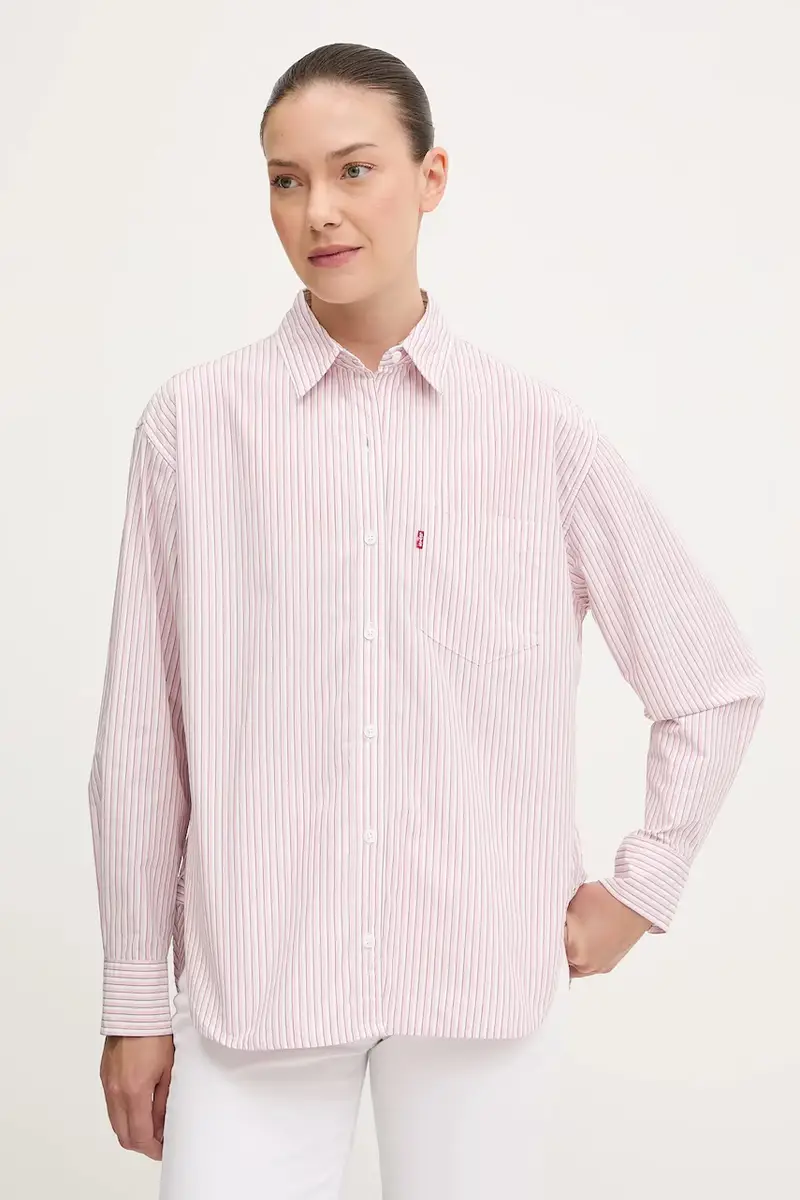 Levi's camicia in cotone donna colore rosa 001HM