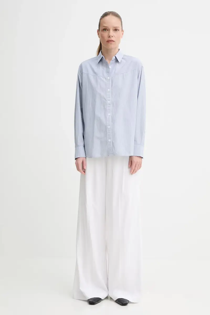 Levi's camicia in cotone HARLIE NOVELTY BF SHIRT donna colore blu 001NI miniatura 2