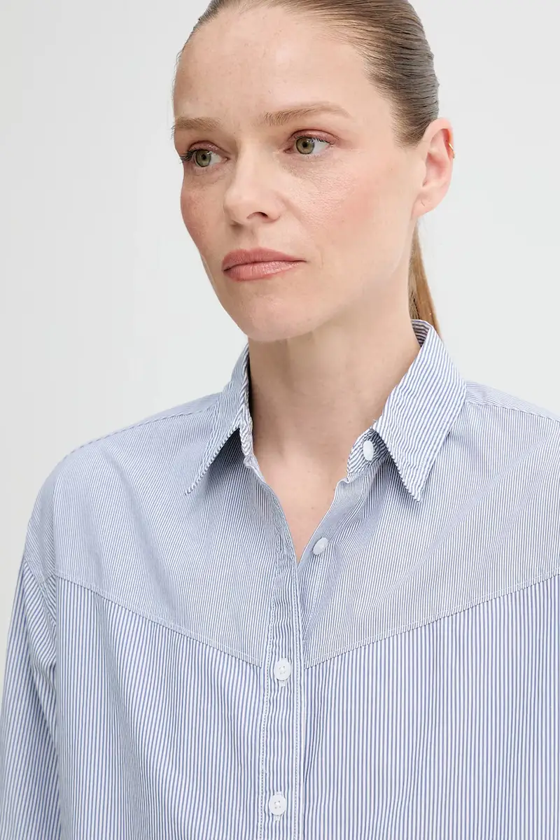 Levi's camicia in cotone HARLIE NOVELTY BF SHIRT donna colore blu 001NI miniatura 4