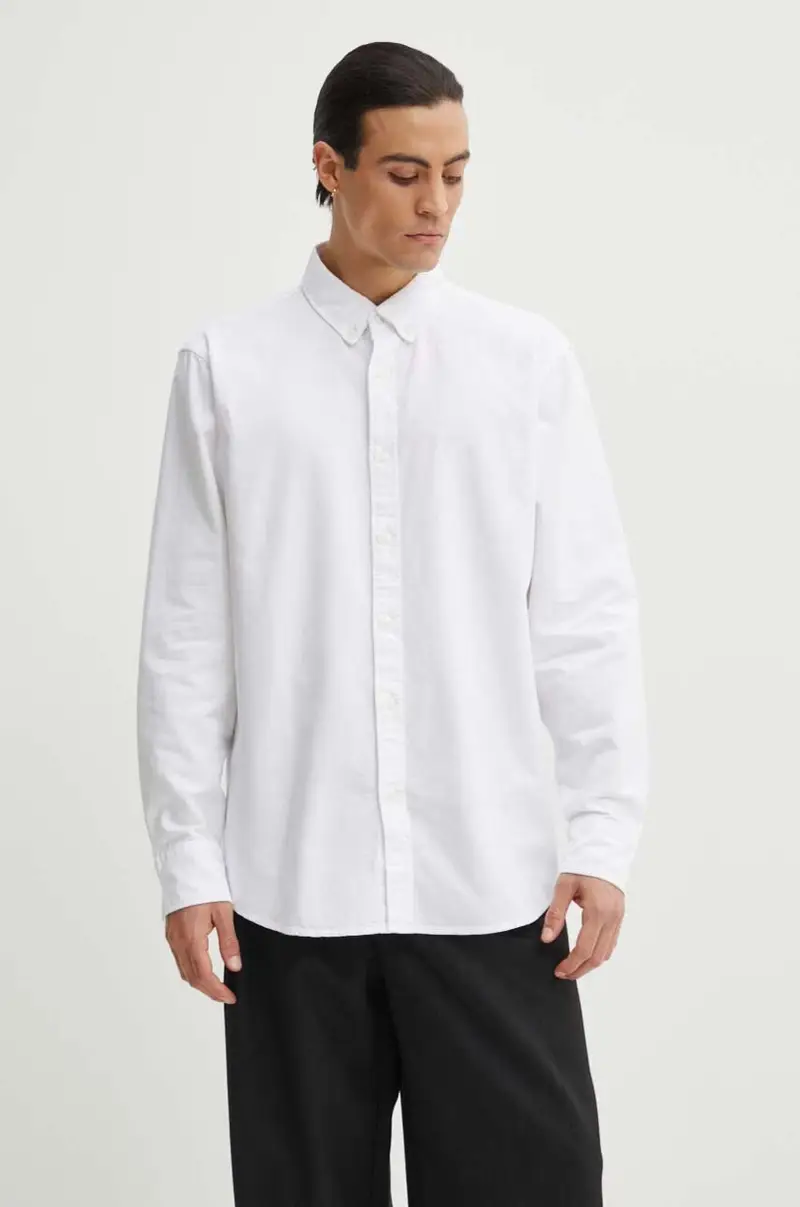 Levi's camicia in cotone uomo colore bianco