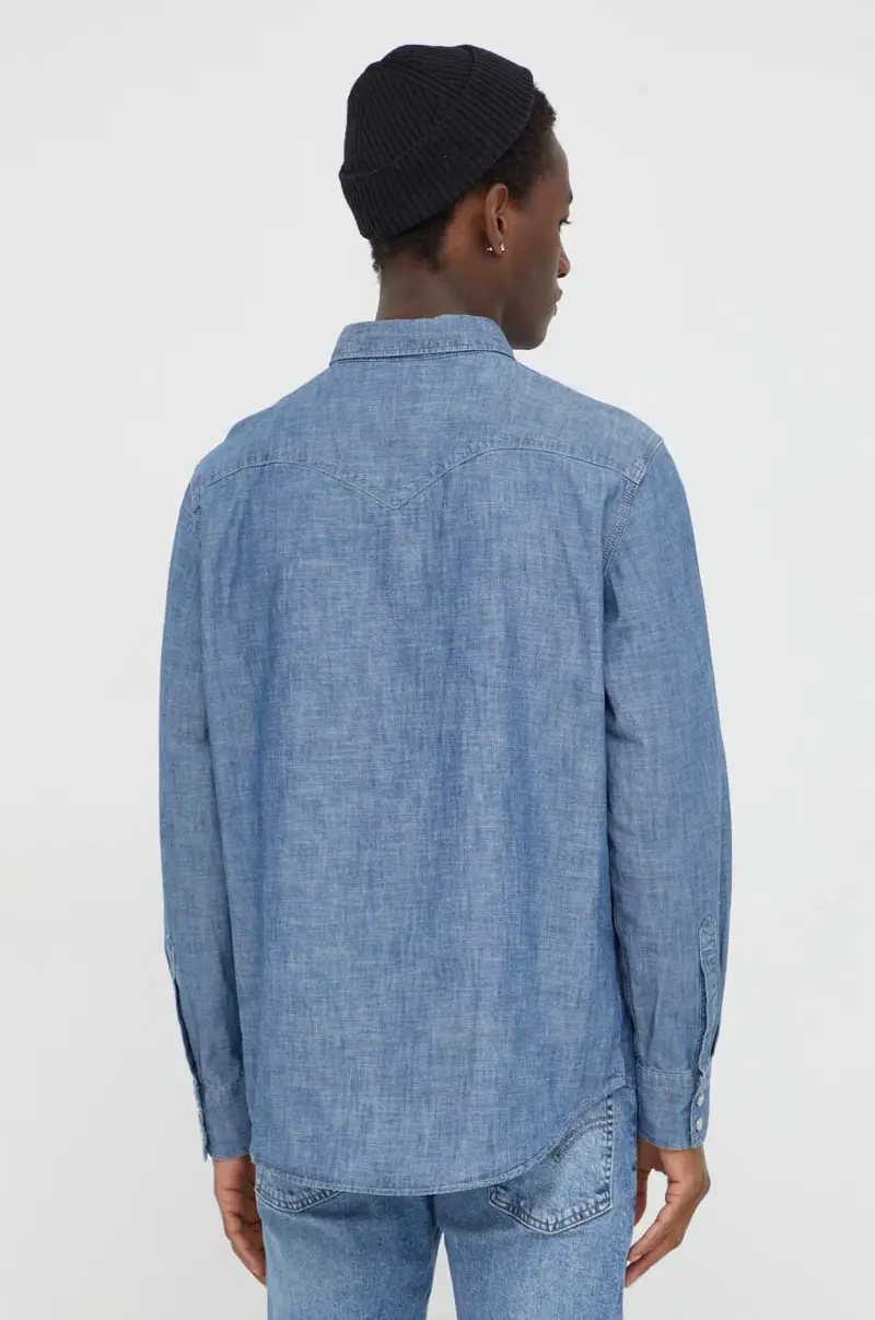Levi's camicia in cotone uomo colore blu miniatura 2