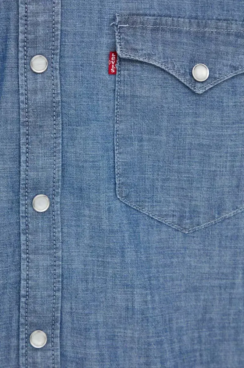 Levi's camicia in cotone uomo colore blu miniatura 4