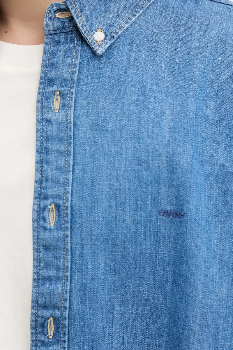 Levi's camicia in cotone uomo colore blu miniatura 5