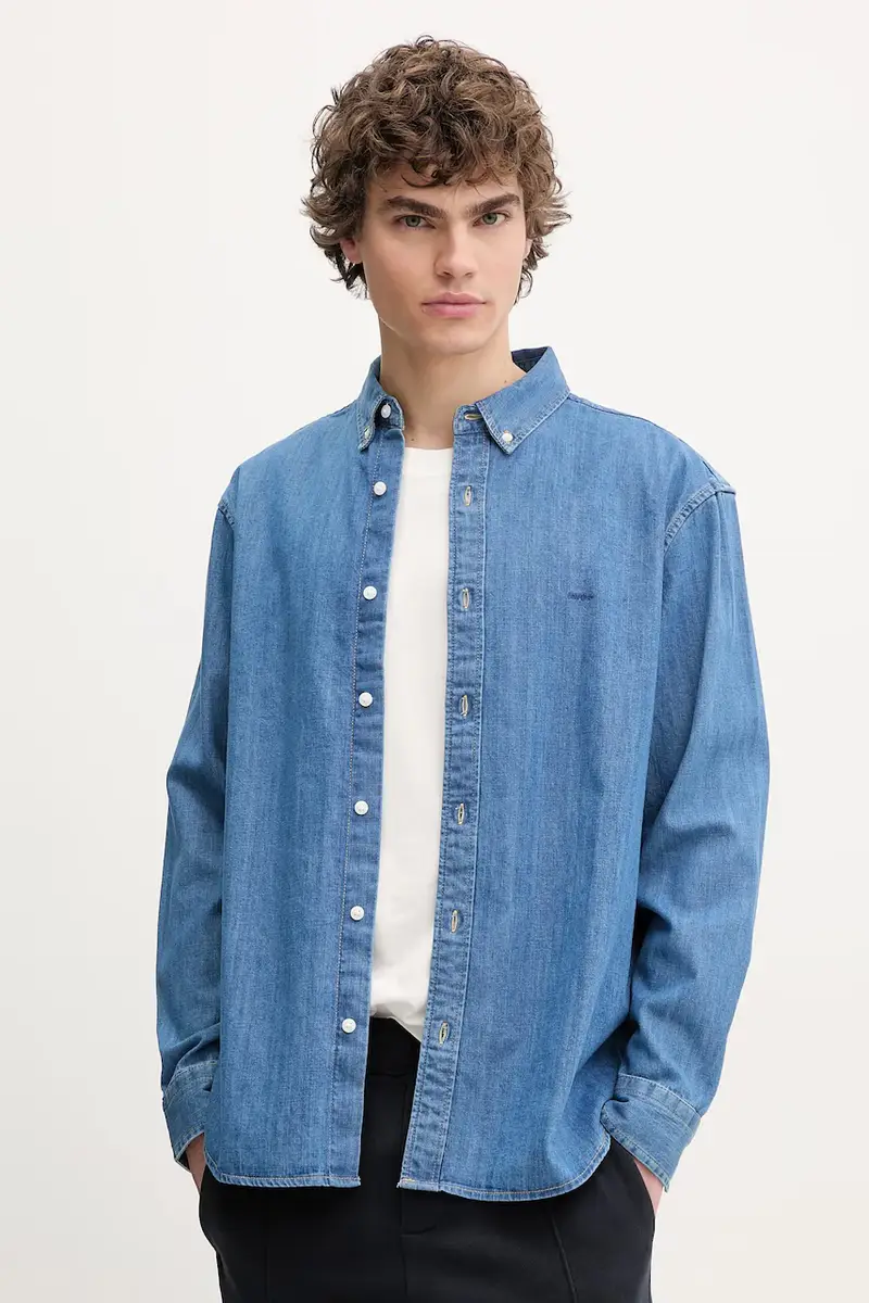 Levi's camicia in cotone uomo colore blu