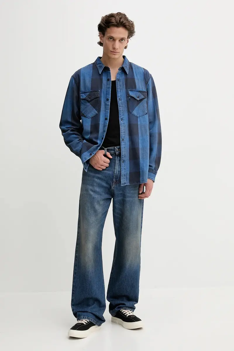 Levi's camicia in cotone uomo colore blu A1919 miniatura 2