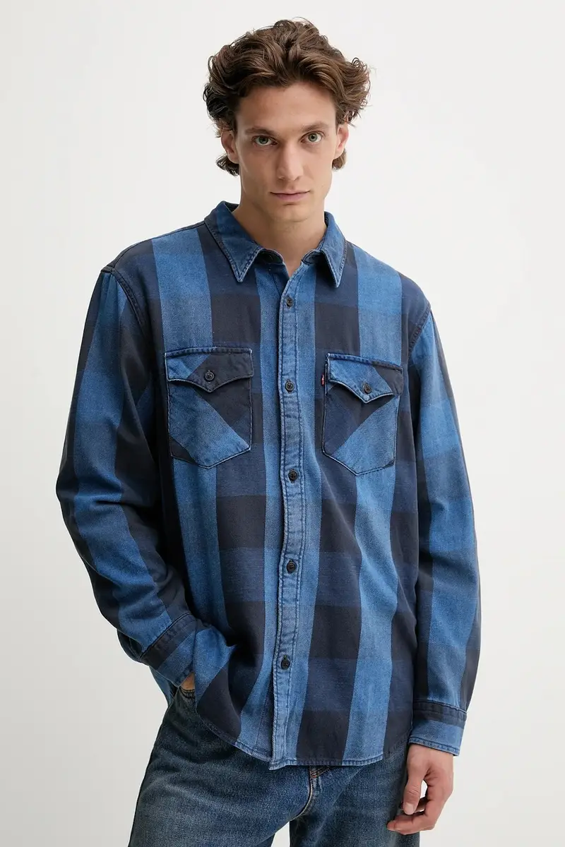 Levi's camicia in cotone uomo colore blu A1919 miniatura 4