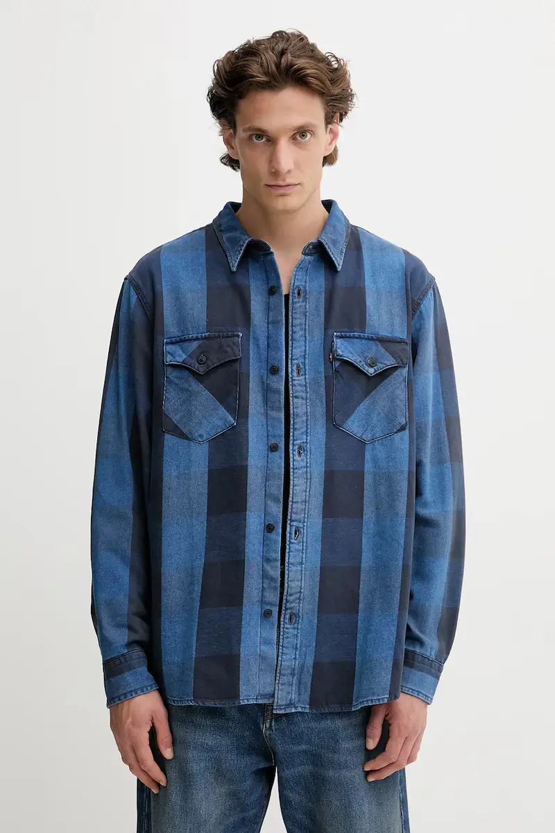 Levi's camicia in cotone uomo colore blu A1919