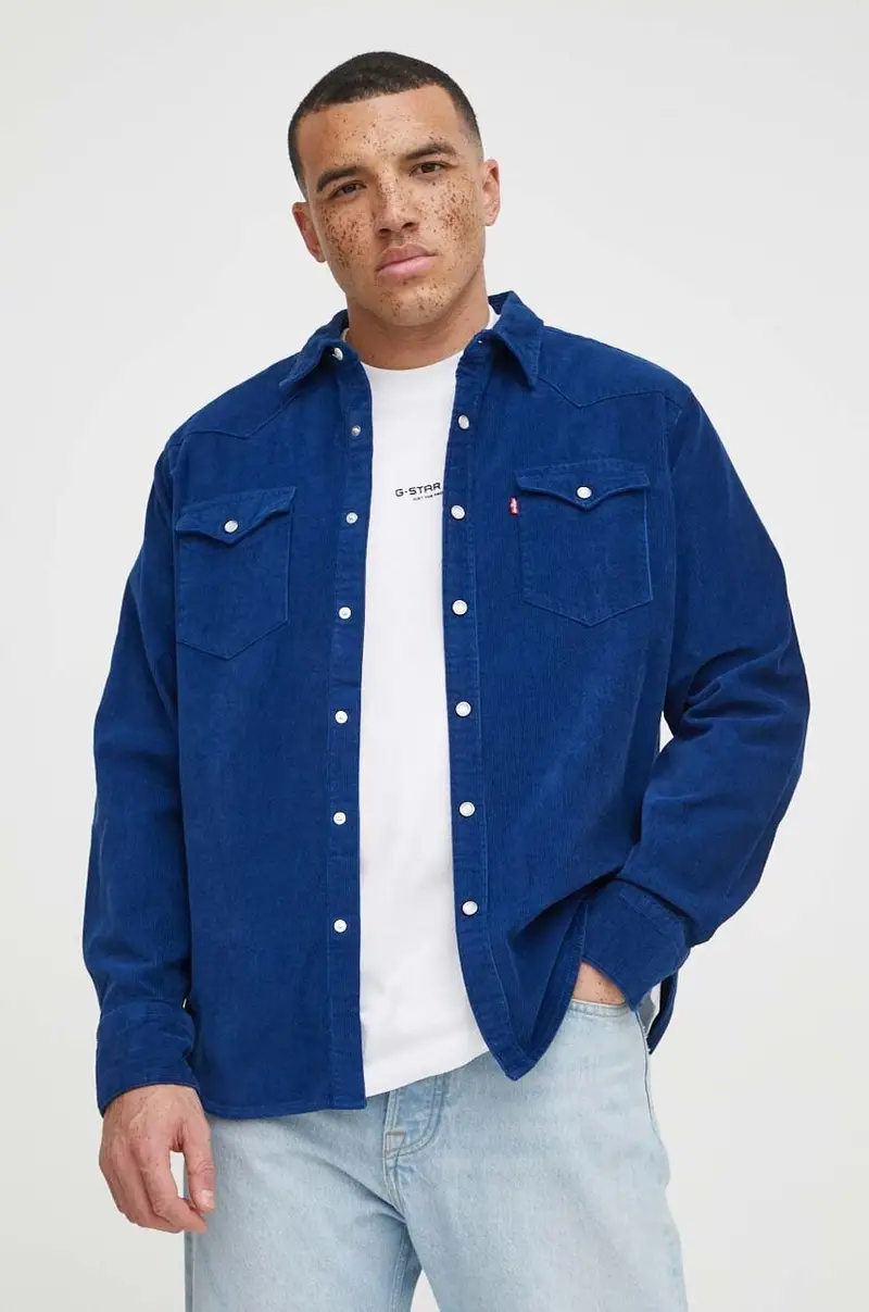 Levi's camicia in cotone uomo colore blu Blu navy
