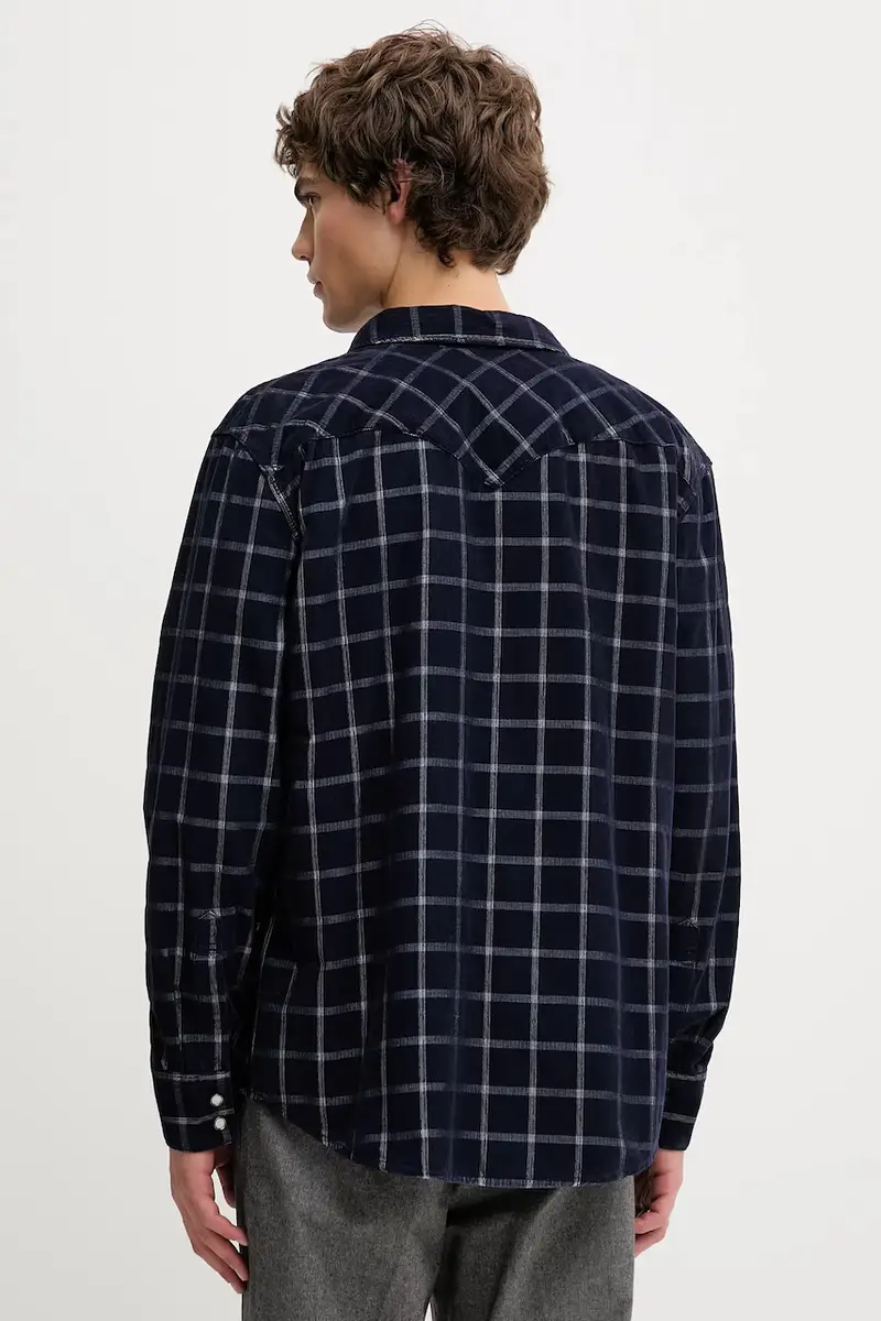 Levi's camicia in cotone uomo colore blu navy 85744 miniatura 3
