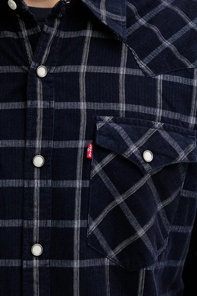 Levi's camicia in cotone uomo colore blu navy 85744 miniatura 5