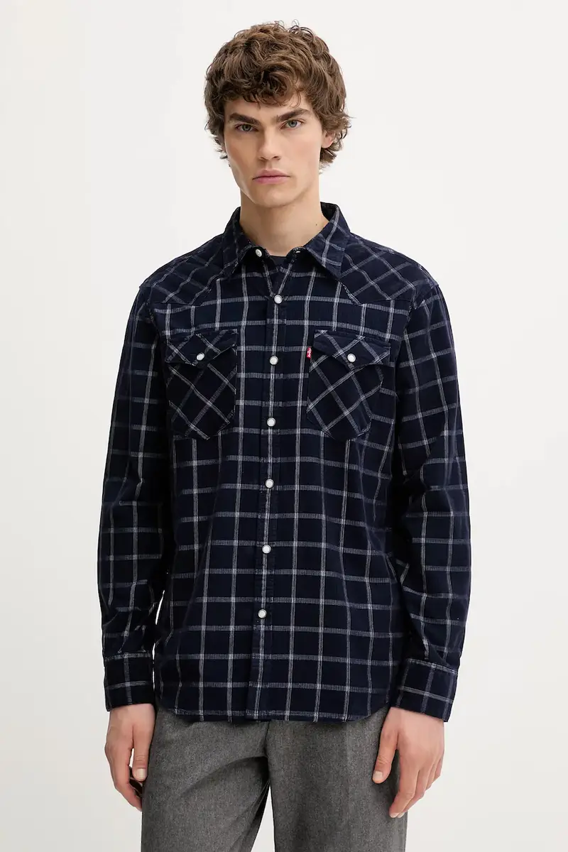 Levi's camicia in cotone uomo colore blu navy 85744