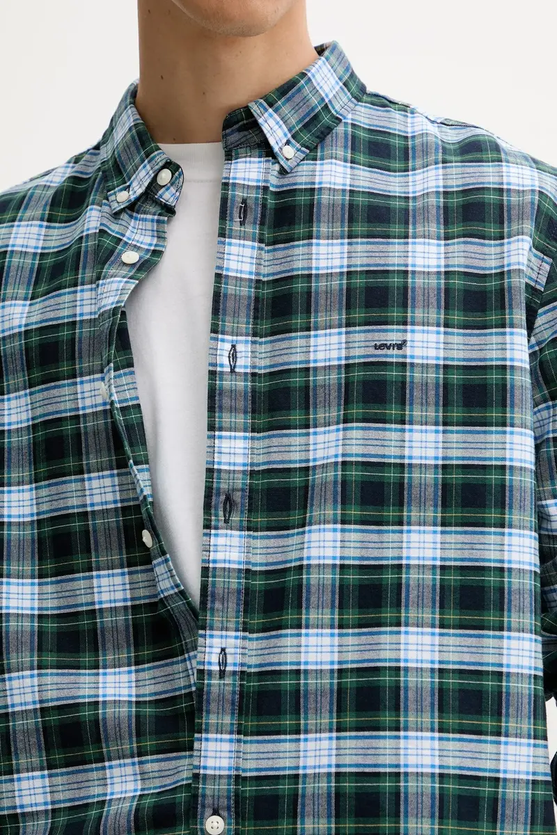 Levi's camicia in cotone uomo colore blu navy A7210 miniatura 5