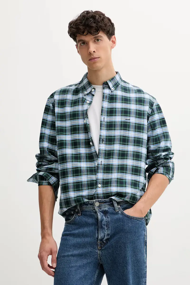 Levi's camicia in cotone uomo colore blu navy A7210