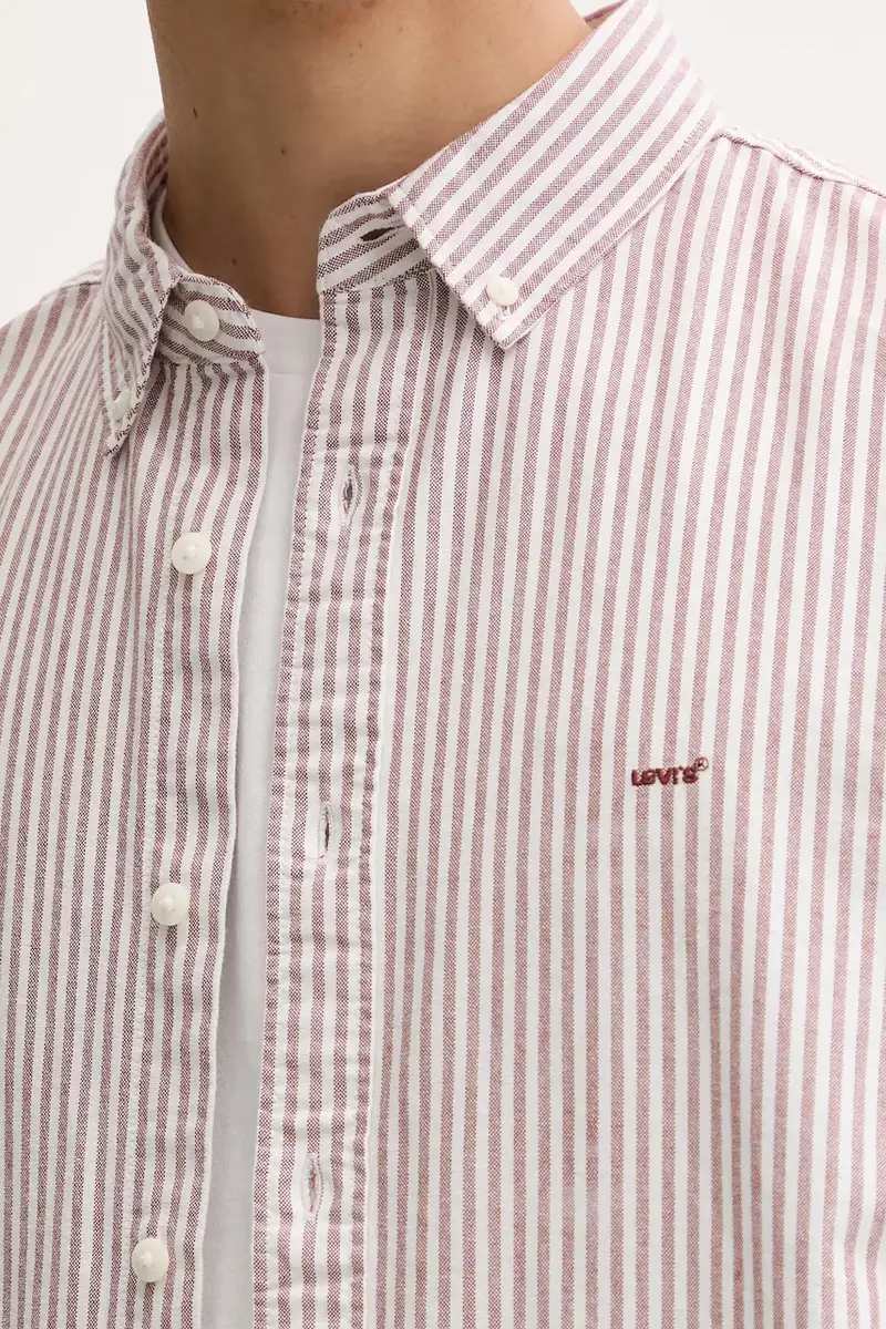 Levi's camicia in cotone uomo colore granata A7210 miniatura 5