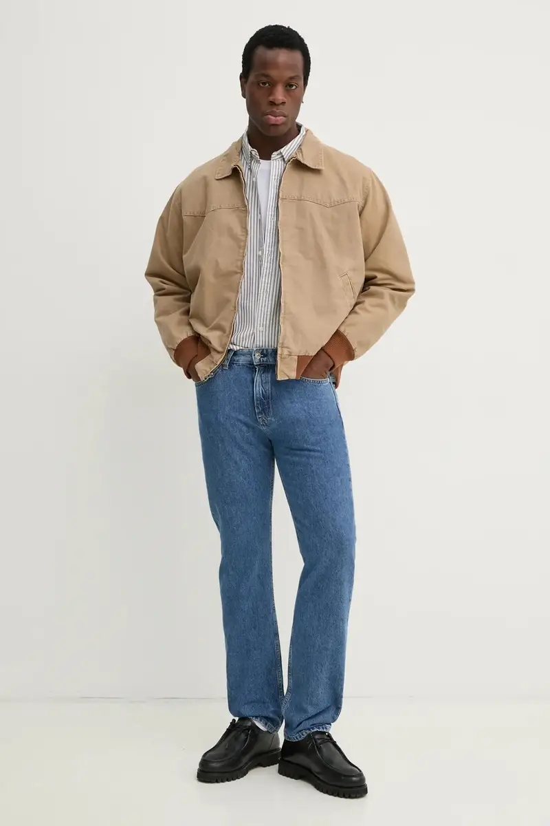 Levi's camicia in cotone uomo colore grigio miniatura 2