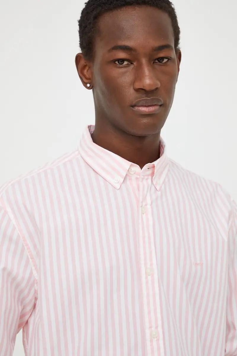 Levi's camicia in cotone uomo colore rosa