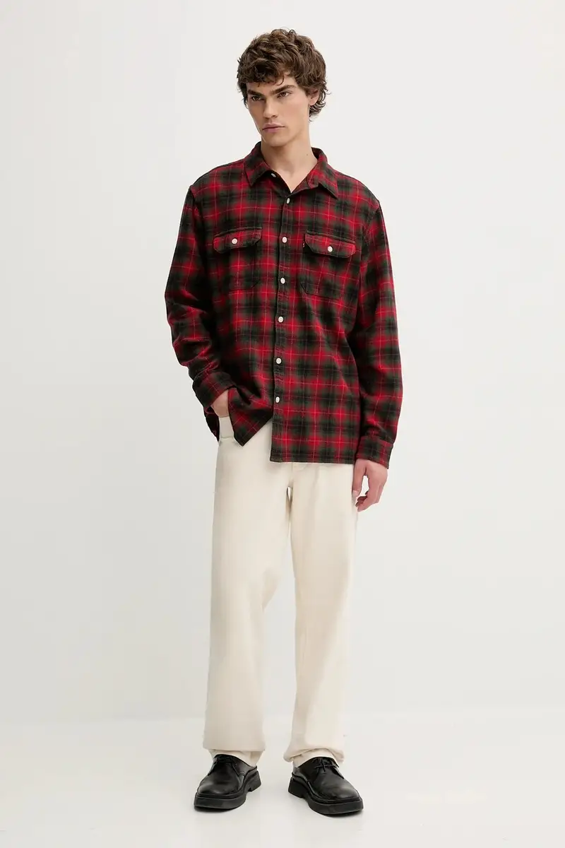Levi's camicia in cotone uomo colore rosso 0 miniatura 2
