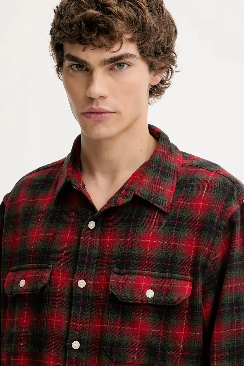 Levi's camicia in cotone uomo colore rosso 0 miniatura 4