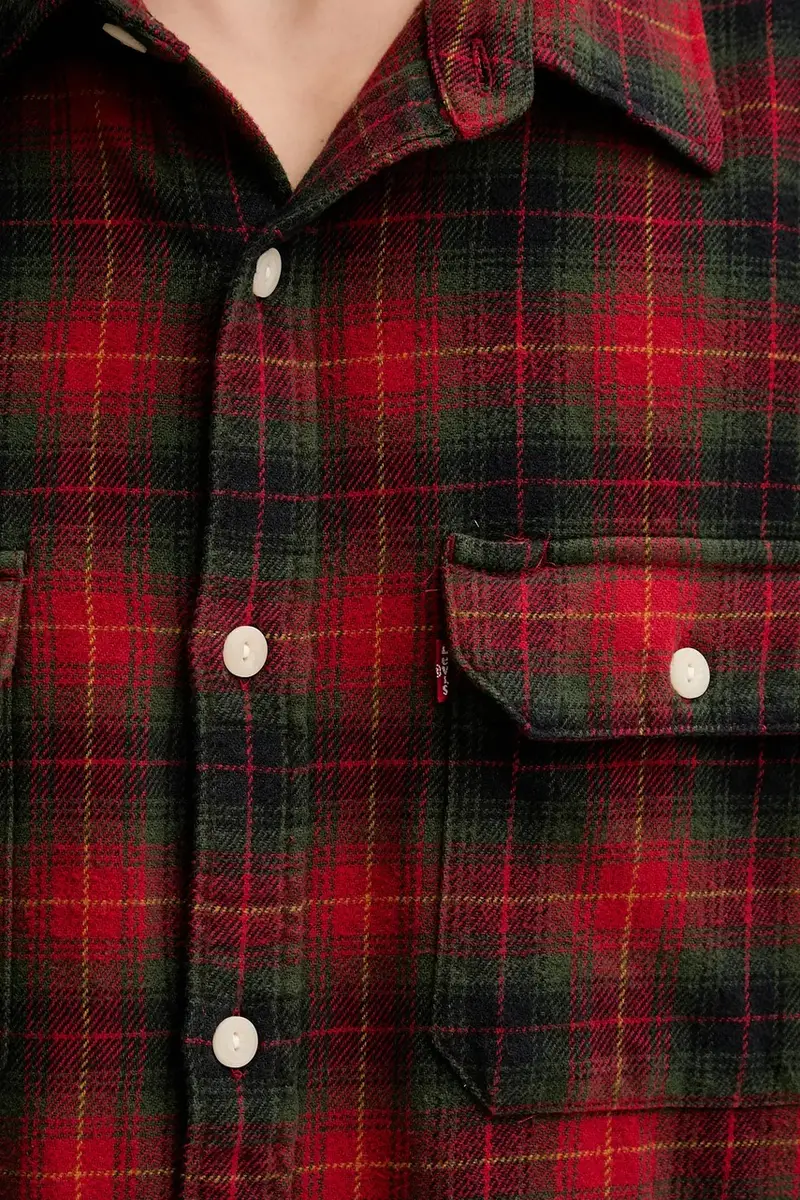 Levi's camicia in cotone uomo colore rosso 0 miniatura 5