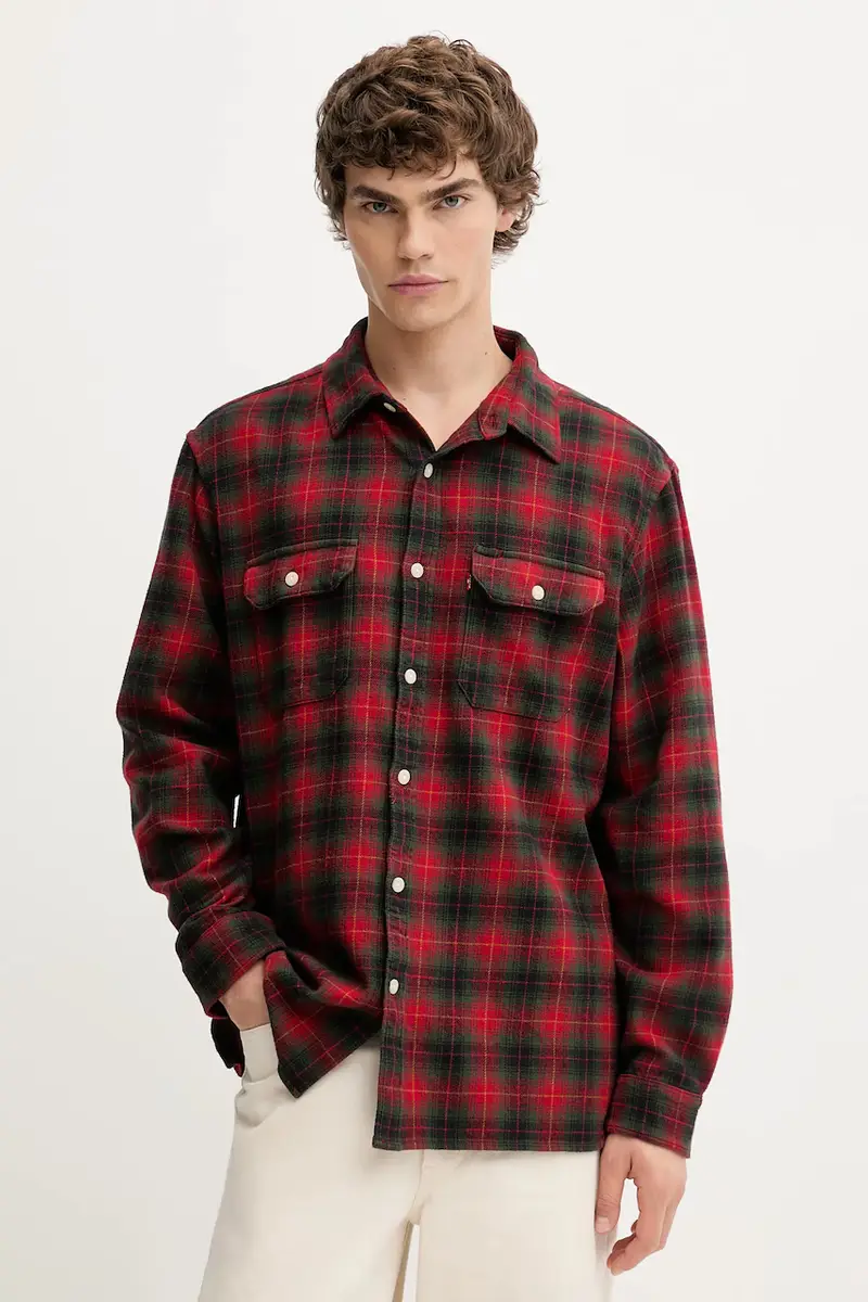 Levi's camicia in cotone uomo colore rosso 0