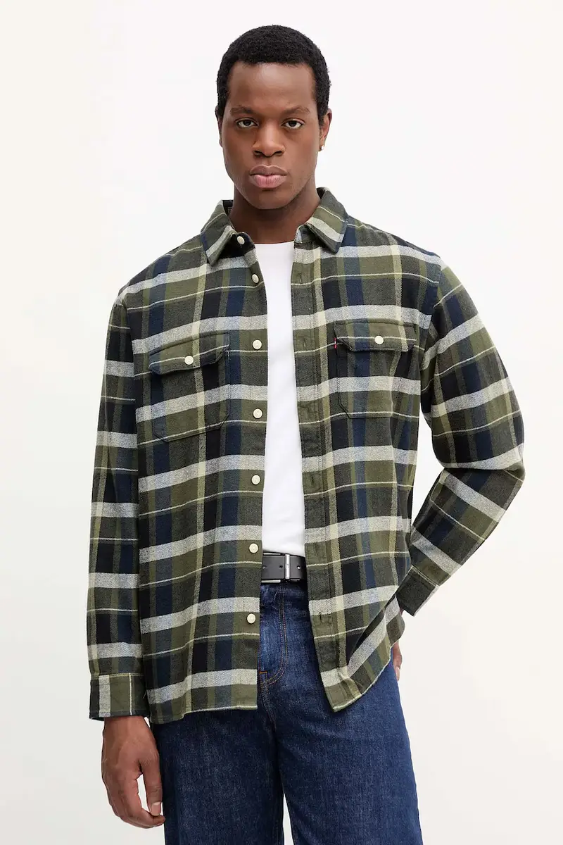 Levi's camicia in cotone uomo colore verde 0
