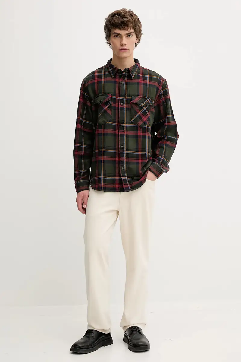 Levi's camicia in cotone uomo colore verde A1919 miniatura 2