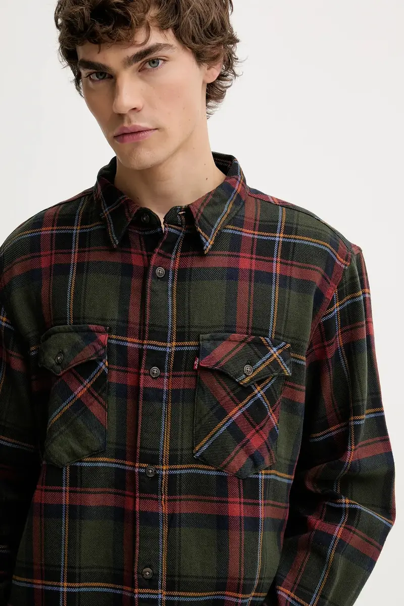 Levi's camicia in cotone uomo colore verde A1919 miniatura 4