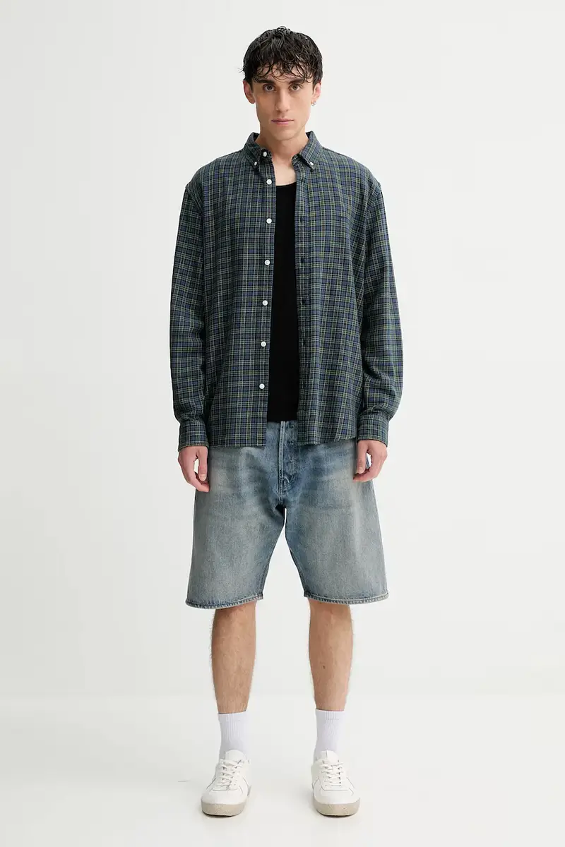 Levi's camicia in cotone uomo colore verde A7210 miniatura 2