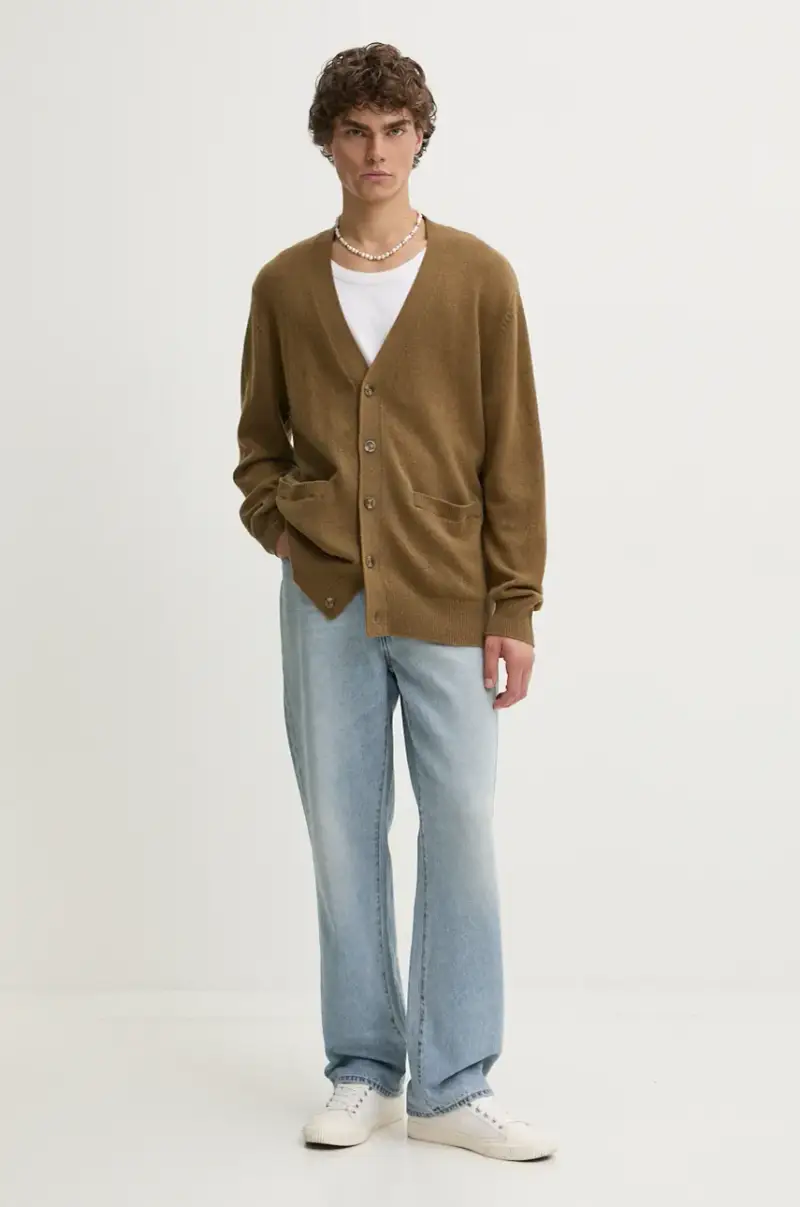 Levi's cardigan in lana colore marrone A8621 miniatura 2