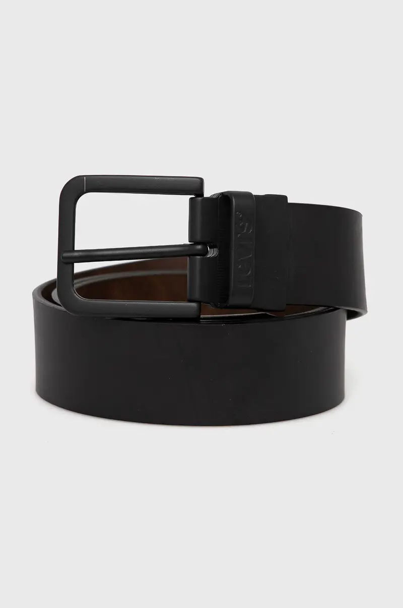 Levi's cintura in pelle bilaterale uomo Nero