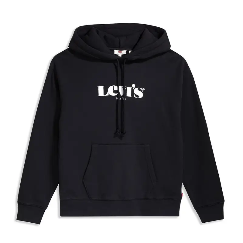 Levi s Felpa Con Cappuccio Logo Nero Donna L