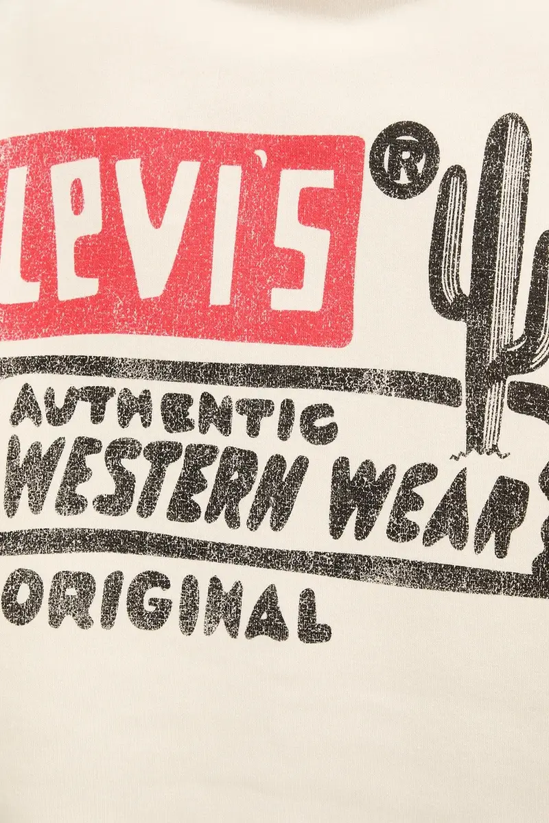 Levi's felpa donna colore beige con cappuccio 001B6 miniatura 5