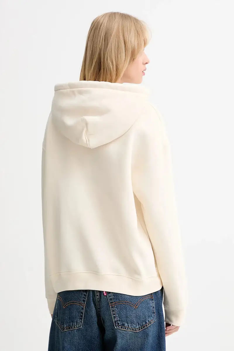 Levi's felpa donna colore beige con cappuccio 004ND miniatura 3