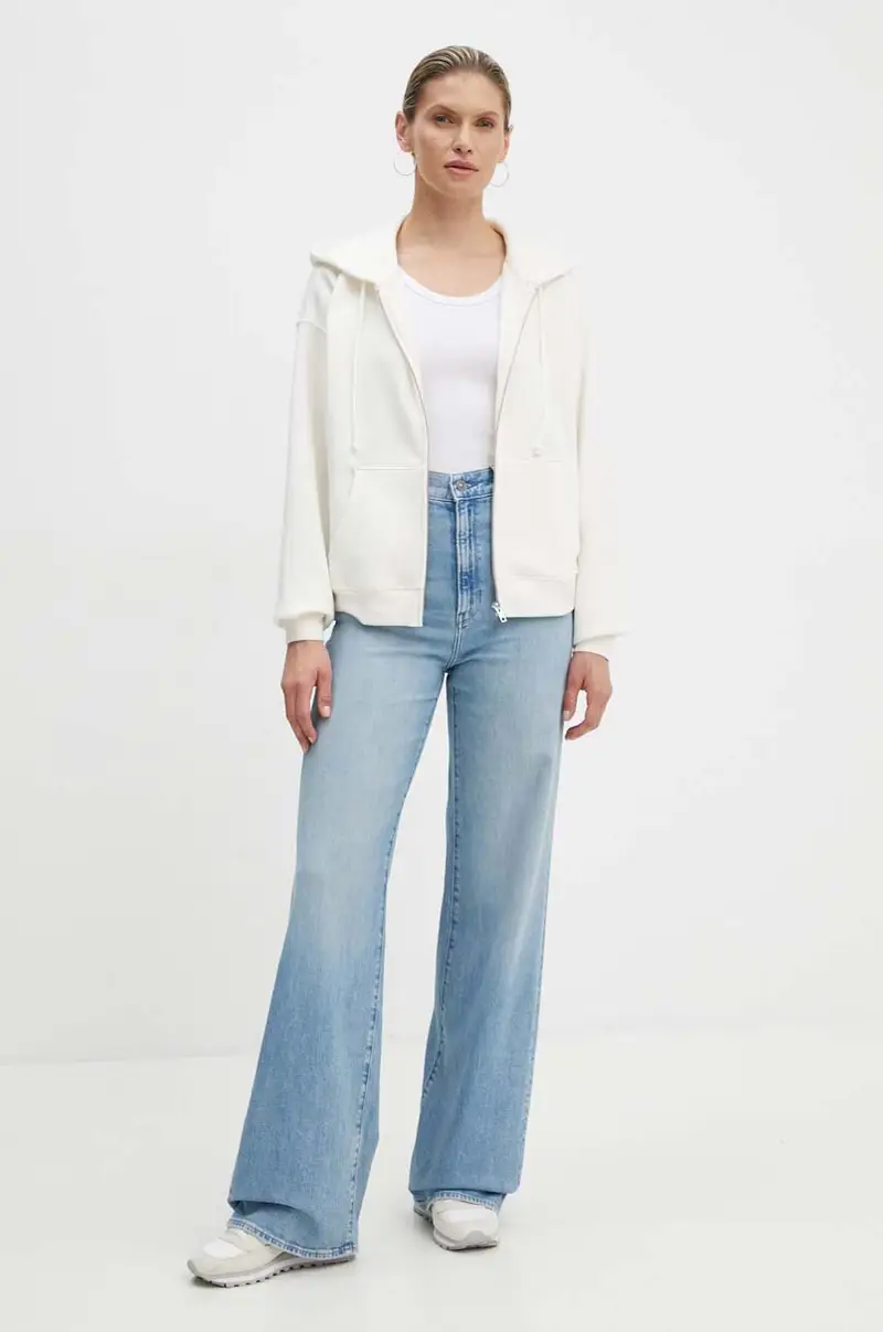 Levi's felpa donna colore beige con cappuccio A5945 miniatura 2