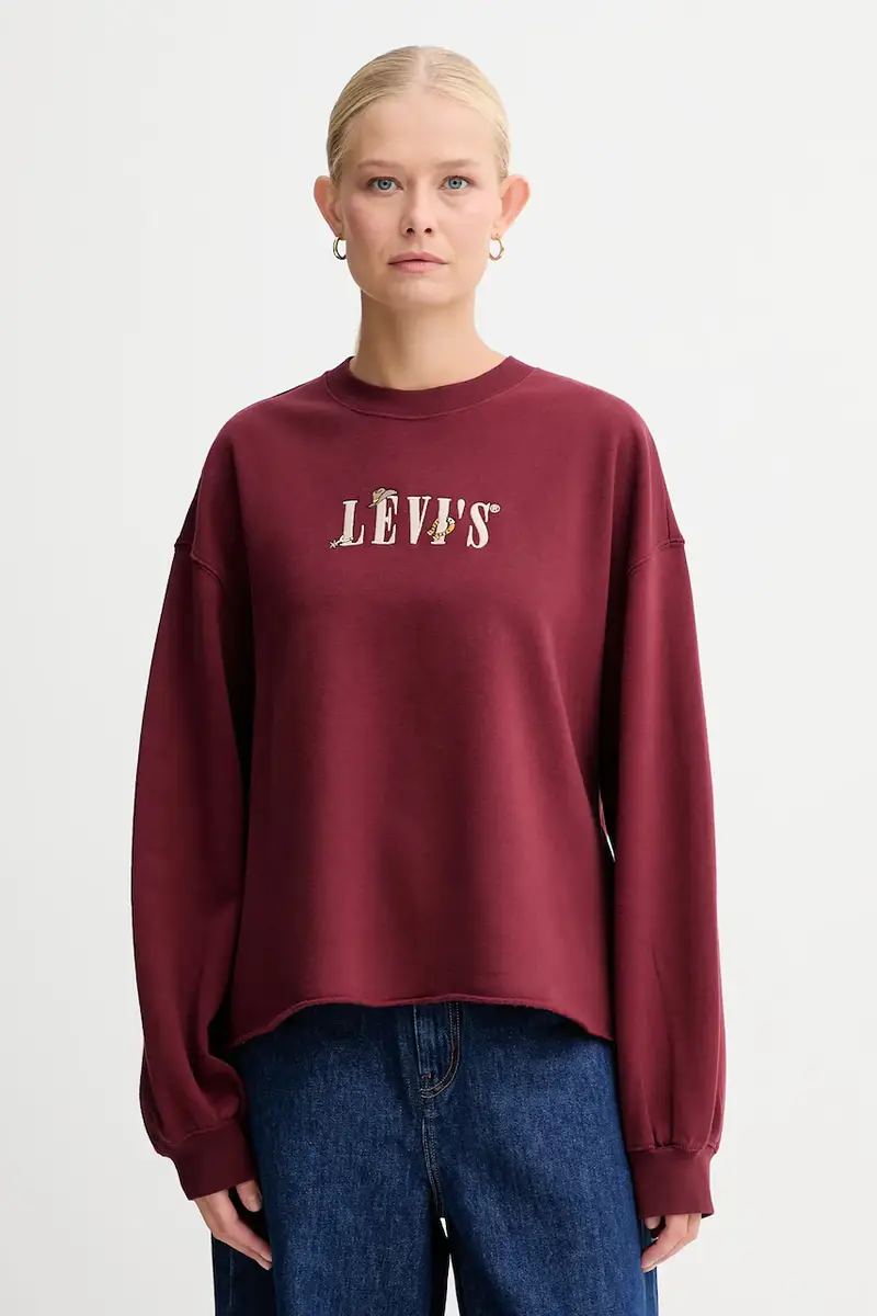 Levi's felpa donna colore granata con applicazione 003RE