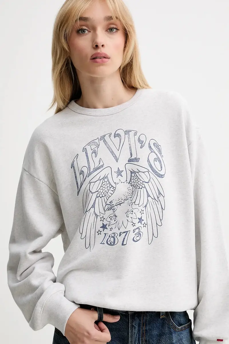 Levi's felpa donna colore grigio A7288 miniatura 4