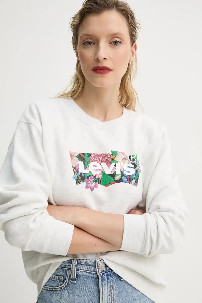 Levi's felpa donna colore grigio A8800 miniatura 4