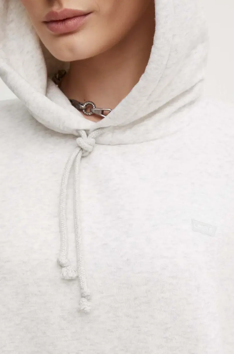 Levi's felpa donna colore grigio con cappuccio A5943 miniatura 5