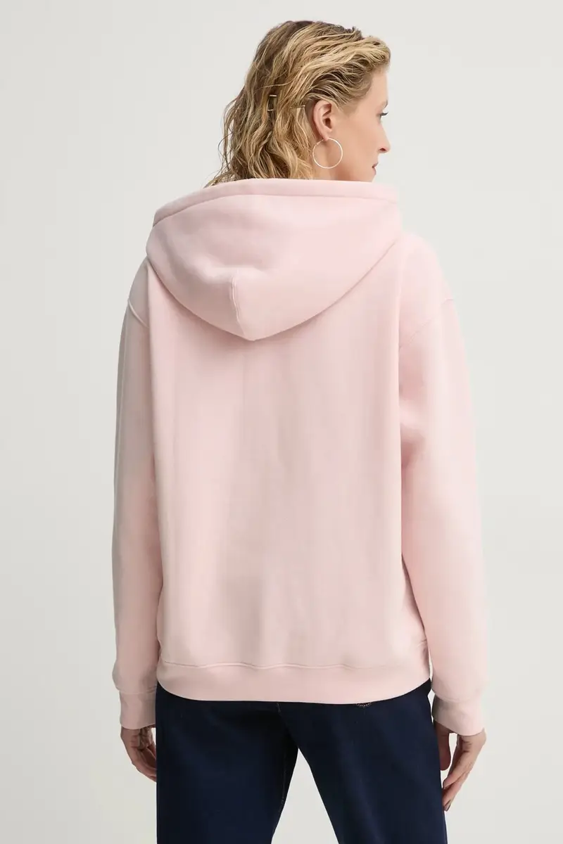 Levi's felpa donna colore rosa con cappuccio con applicazione A8801 miniatura 3
