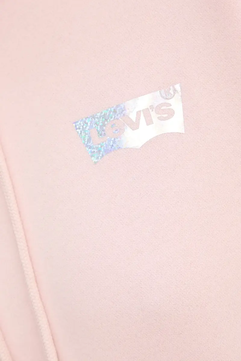 Levi's felpa donna colore rosa con cappuccio con applicazione A8801 miniatura 5