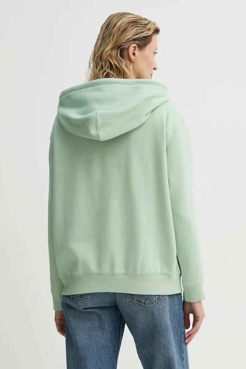 Levi's felpa donna colore verde con cappuccio con applicazione A8801 miniatura 3