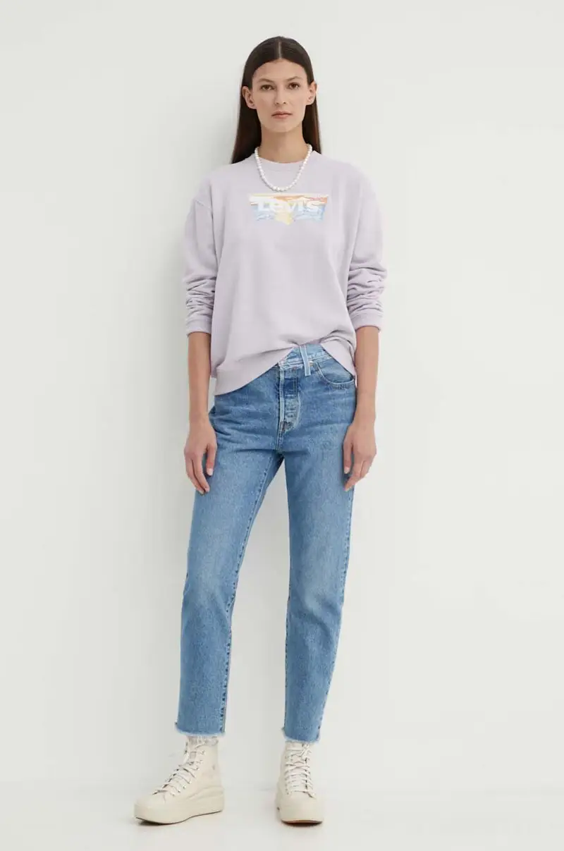 Levi's felpa donna colore violetto A8800 miniatura 2