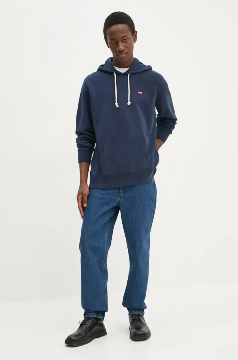 Levi's felpa in cotone Blu navy miniatura 2