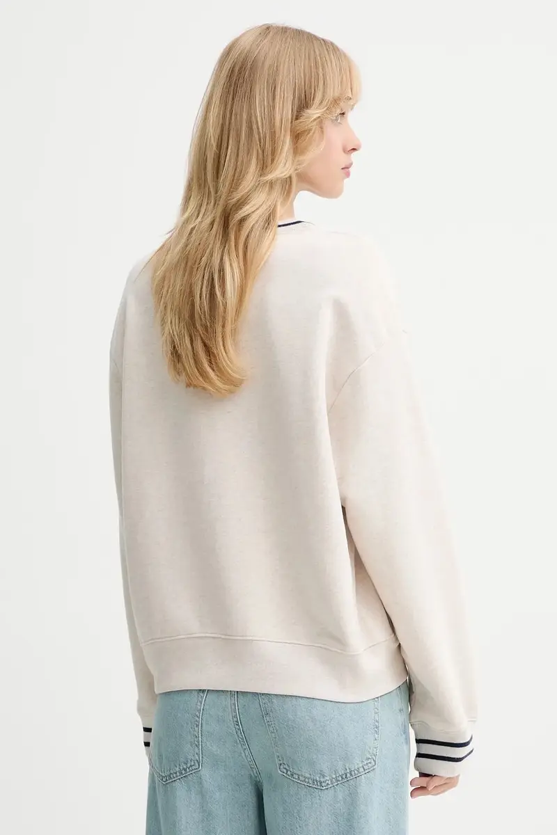 Levi's felpa in cotone donna colore beige con applicazione 0002L miniatura 3