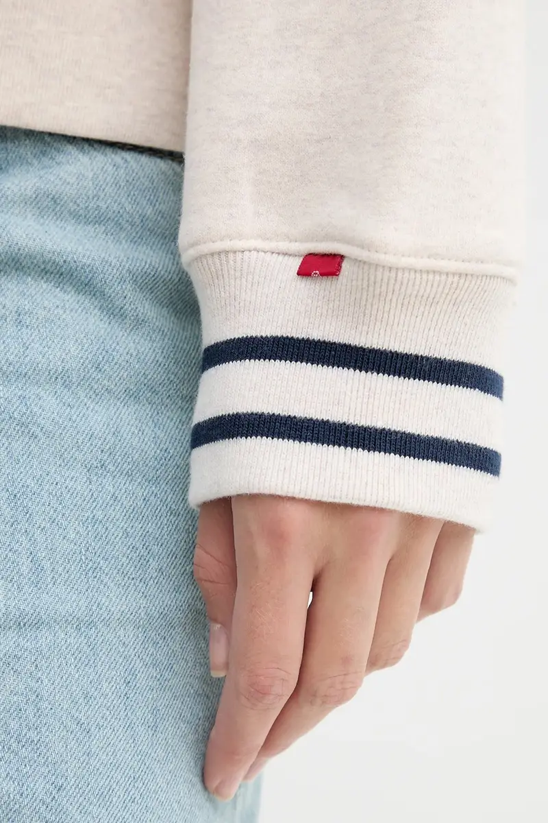 Levi's felpa in cotone donna colore beige con applicazione 0002L miniatura 5