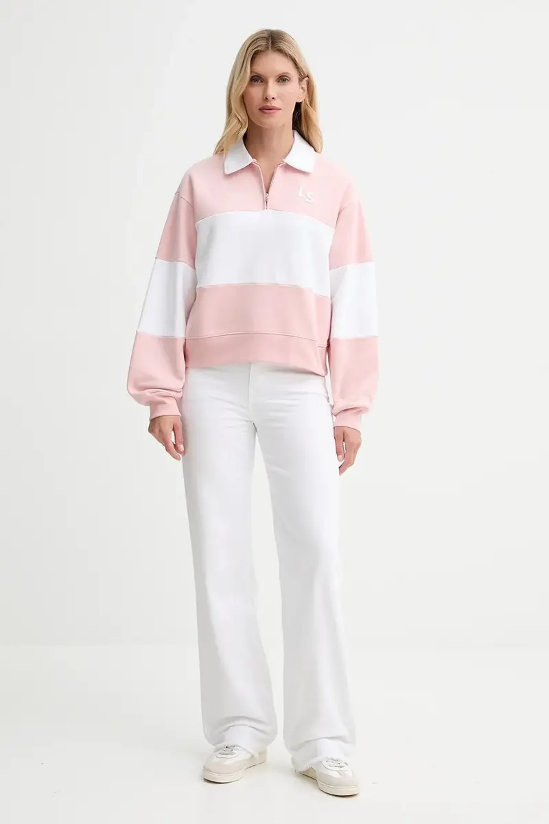 Levi's felpa in cotone donna colore rosa 003QM miniatura 2