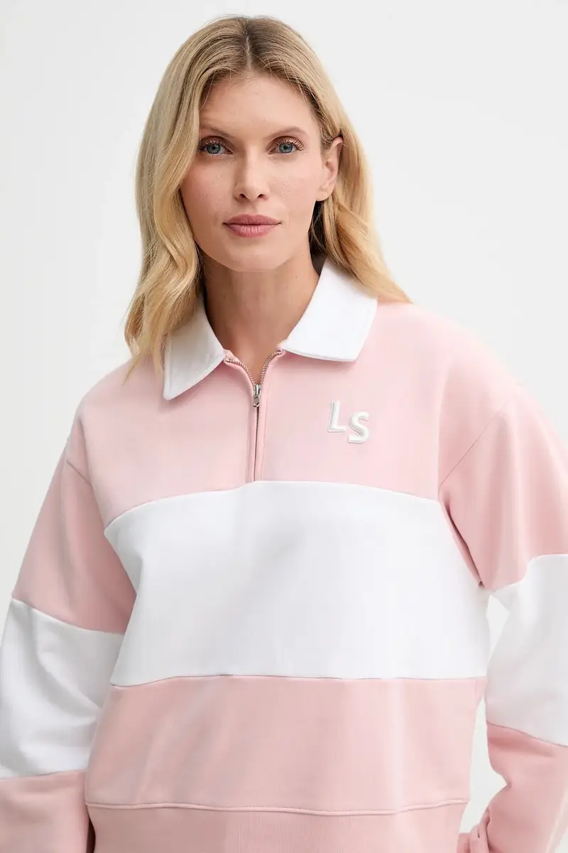 Levi's felpa in cotone donna colore rosa 003QM miniatura 4