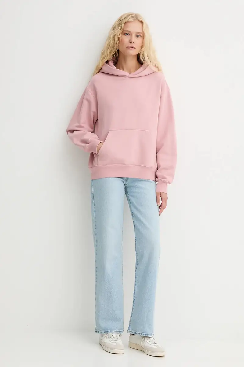 Levi's felpa in cotone donna colore rosa con cappuccio A8790 miniatura 2